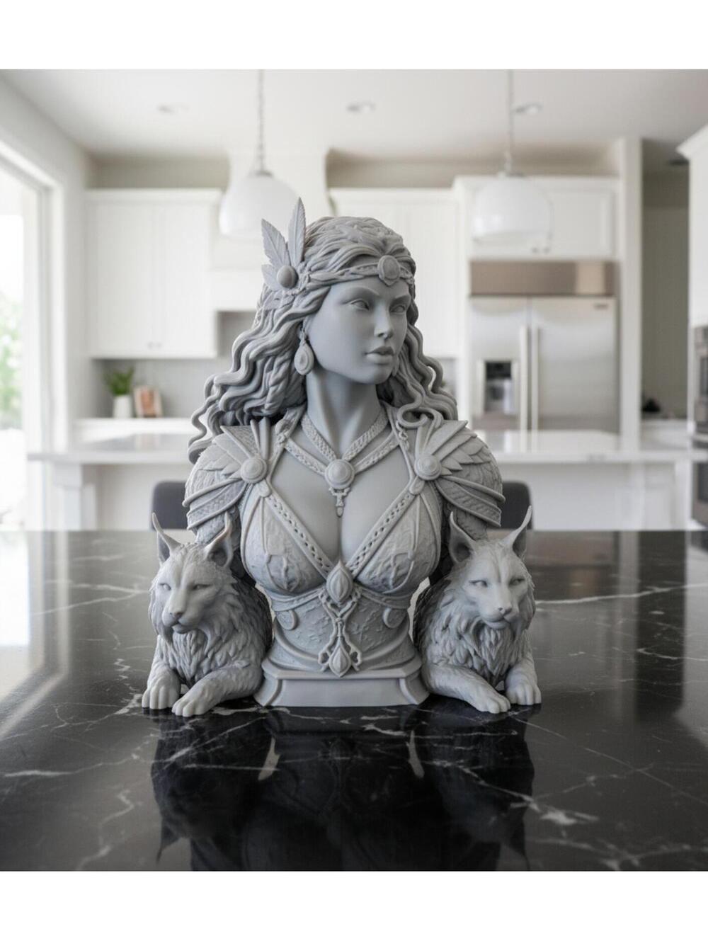 Goddess Freya Bust - Luxury Indoor Statue - Home Office Decor - Gift for Him
